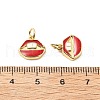 Brass Enamel Charms KK-L237-008G-3