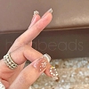 Christmas Snowflake Pattern Plastic False Nail Tips PW-WG5E749-01-4