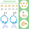 Unicraftale 20Pcs 10 Style 304 Stainless Steel Textured Stud Earrings Findings with Hole and Ear Nuts STAS-UN0054-85-5