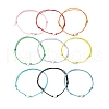 10Pcs 10 Color Alloy Heart Beaded Cord Bracelets Set BJEW-JB08182-1