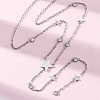 304 Stainless Steel Crystal Rhinestone Star Lariat Necklaces NJEW-R026-15P-2