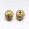Real 18K Gold Plated Round 925 Sterling Silver Textured Beads STER-M101-01-5mm-1