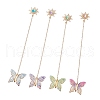 4Pcs Butterfly Sun Acrylic & Alloy Resin Charm Bookmark AJEW-JK00382-1