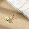 925 Sterling Silver Micro Pave Cubic Zirconia Pendant Necklaces for Women NJEW-V007-01G-1