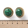 Half Round Brass Micro Pave Cubic Zirconia Stud Earrings EJEW-R215-01G-5