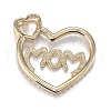 Brass Micro Clear Cubic Zirconia Pendants ZIRC-F120-045G-2