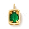 Brass Micro Pave Lime Green Cubic Zirconia Pendants ZIRC-P097-01G-2