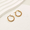 Elegant Vintage Stainless Steel Textured Hoop Earrings EM9189-1
