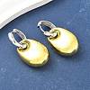 Oval Brass Hoop Earrings for Women EJEW-U057-06A-03GP-2