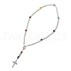 Round Gemstone Beaded Necklaces NJEW-TA00144-4