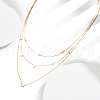 925 Sterling Silver 3 Layer Necklaces NJEW-L116-08G-2