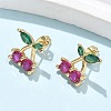 Brass Cubic Zirconia Stud Earrings EJEW-Q017-02G-2