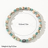 Sqaure Natural Imperial Jasper & Amazonite Beads Stretch Bracelets for Men CG9622-5