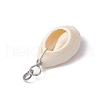 Natural Cowrie Shell Pendants PALLOY-JF03711-03-5