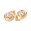 Brass Pave Cubic Zirconia with Glass Pendants KK-G465-17G-2