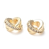 Brass Micro Pave Cubic Zirconia European Beads KK-A254-23G-1