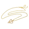 Brass Pave Clear Cubic Zirconia Heart Virgin Mary Pendant Necklaces for Women NJEW-D306-04G-A-2