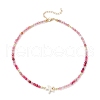 Summer Beach Dyed Natural Agate Round Beaded Necklaces NJEW-JN05262-01-4