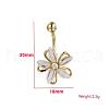Flower Brass Cubic Zirconia Curved Barbell Belly Rings FS-WG56D26-01-3