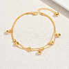 Brass Bell Tassel Double Layer Anklets for Wwomen Daily Beach Vacation Jewelry CO6617-5