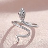 Snake Brass Micro Pave Cubic Zirconia Cuff Rings FS-WG5D2E3-08-1