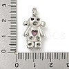 Rack Plating Brass Micro Pave Clear Cubic Zirconia Pendants KK-P277-37P-3