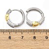 Brass Micro Pave Clear Cubic Zirconia Hoop Earrings EJEW-H158-20A-GP-5
