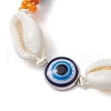 Summer Beach Shell & Synthetic Turquoise Braided Bead Bracelets BJEW-JB10373-3