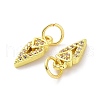 Brass Micro Pave Clear Cubic Zirconia Pointed Charms KK-E068-VF075-3