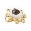 Brass Micro Pave Clear Cubic Zirconia Pendants ZIRC-E006-04G-01-3