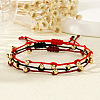 3Pcs 3 Colors Brass Beads Braided Bead Bracelet Set for Women UJ0796-1