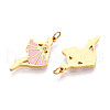 304 Stainless Steel Enamel Pendants STAS-N115-01B-G-2