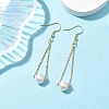 Mother's Day Jewellery Natural Cultured Freshwater Pearl Beads with Brass Dangle Earrings X-EJEW-JE05757-2