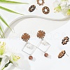 22Pcs 11 Styles Walnut Wood Stud Earring Findings MAK-CJ0001-17-7