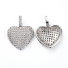 Brass Micro Pave Clear Cubic Zirconia Pendants KK-I658-36P-2