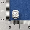 Rack Plating Brass Micro Pave Clear Cubic Zirconia European Beads KK-L215-206S-3