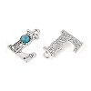 Synthetic Turquoise & Alloy Pendants PALLOY-H146-01AS-L-2