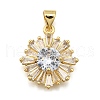 Brass Micro Pave Cubic Zirconia Pendants KK-K401-34G-01-1