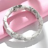 Sqaure Synthetic Howlite Beads Stretch Bracelets for Women Men BJEW-C097-06V-1