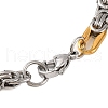 201 Stainless Steel Byzantine Chain Bracelets BJEW-B078-138GP-3