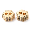 Brass Micro Pave Clear Cubic Zirconia Slide Charms KK-F860-69G-2