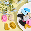 CHGCRAFT 18Pcs 12 Style Silicone Beads SIL-CA0001-90-5