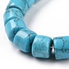 Synthetic Turquoise Column Bead Strands G-E266-04B-1