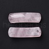 Natural Rose Quartz Connector Charms G-D460-02L-3
