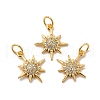 Rack Plating Eco-Friendly Brass Micro Pave Cubic Zirconia Pendants KK-A177-09G-2