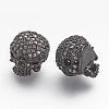 Brass Micro Pave Cubic Zirconia Beads ZIRC-F041-18B-1