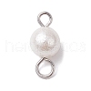Wrinkle Textured Shell Pearl Round Connector Charms PALLOY-JF03824-02-3