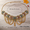 Bohemian Ethnic Style Alloy Pave Red & Deep Sky Blue Synthetic Turquoise Tassel Waist Chains FS-WG7CE59-01-2