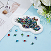 120Pcs 6 Colors 304 Stainless Steel with Glass Connector Charms STAS-HS0001-03-4