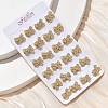 Brass Micro Pave Clear Cubic Zirconia Stud Earrings EJEW-D305-18G-2